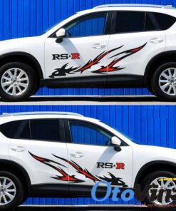 Bộ tem decal Ngọn Lửa Rồng RS-R dán sườn xe ô tô