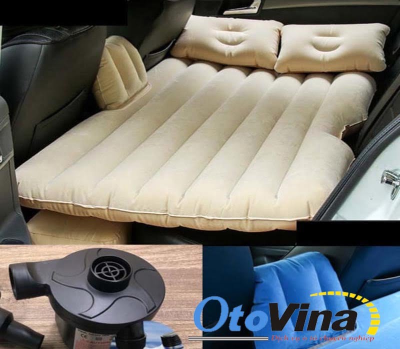 Sản phẩm giường hơi ô tô Oxford cao cấp của OtoVina.net có đi kèm dụng cụ bơm chuyên dụng