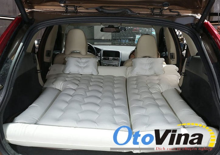 Giường hơi ô tô cho xe SUV chất liệu Oxford cao cấp mã 09 màu kem