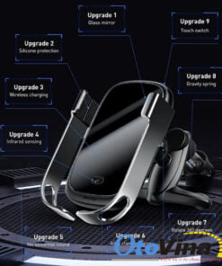 Cấu tạo Giá đỡ điện thoại Baseus cảm biến hồng ngoại kẹp mở tự động kiêm sạc không dây trên ô tô