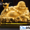 Phụ kiện phong thủy ô tô - Tượng Phật Di Lặc mạ vàng 24k cao cấp