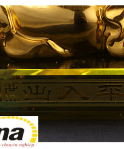 Tượng Phật Di Lặc mạ vàng cao cấp có đế chống trơn trượt để trên taplo xe ô tô