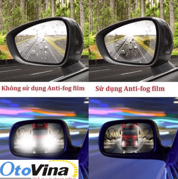 Film dán Nano chống nước có hiệu quả chống nước, sương mù, chống bám vân tay hoàn hảo giúp tăng độ sáng cho gương, giảm chói từ ánh sáng chiếu vào gương xe.