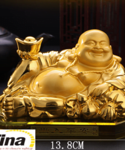 Tượng Phật Di Lặc mạ vàng cao cấp để taplo xe ô tô