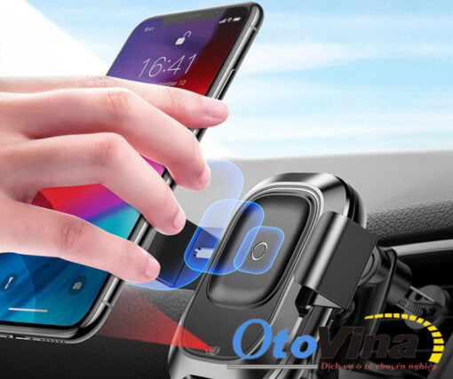 Giá đỡ điện thoại cảm biến hồng ngoại kiêm sạc điện thoại không dây trên ô tô thế hệ mới nhất của thương hiệu nổi tiếng Baseus