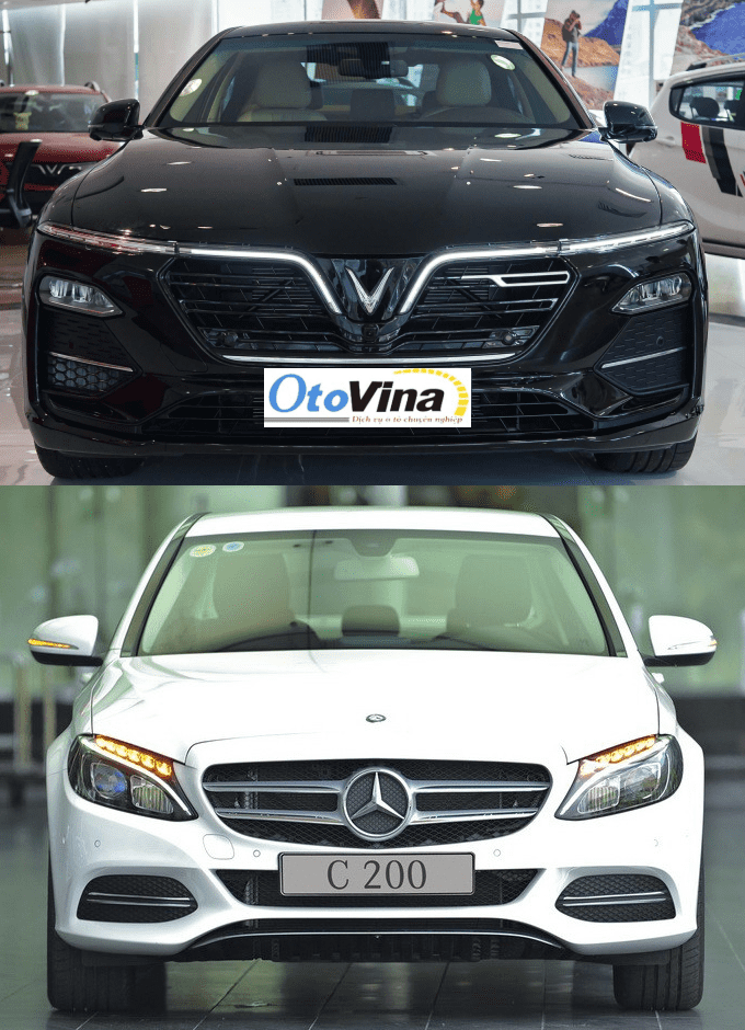 Ngoại thất của Mercedes C200 và VinFast Lux A2.0