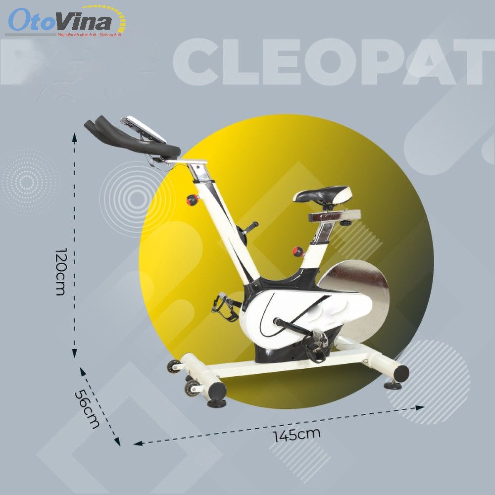 Xe đạp tập Nextsport Cleopat được trang bị bánh đà được làm từ thép nguyên khối không gỉ, cứng cáp kết hợp với thanh gạt kháng lực 8 cấp độ