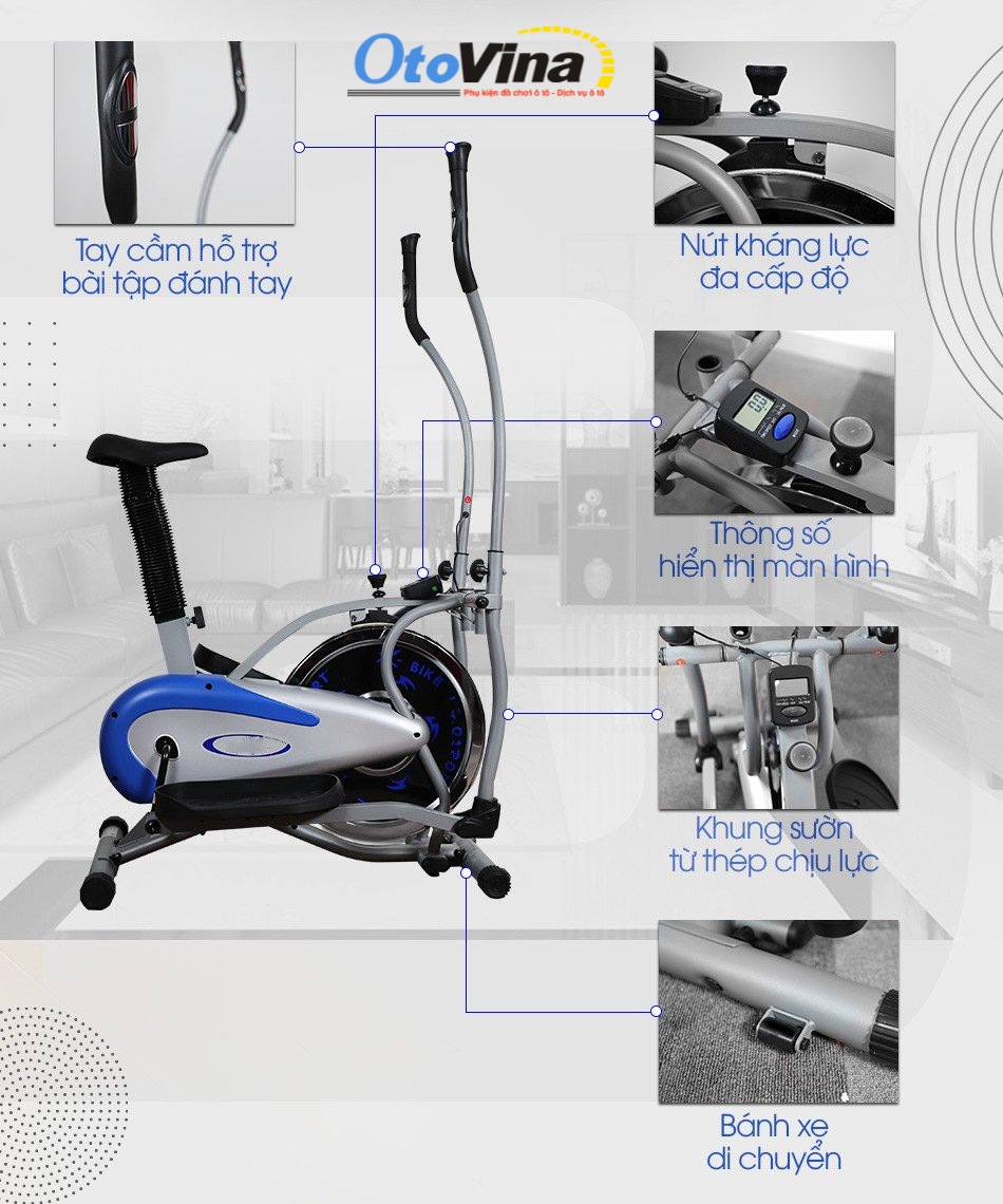 Xe đạp tập Nextsport X-Bike có thiết kế sáng tạo có tay cầm hỗ trợ tập tay, bánh xe dễ dàng di chuyển, tiện lợi với mọi không gian nhà.